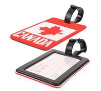 TOPPERFUN 2pcs Canada Flag Luggage Tags Durable Suitcase Hanging Labels with Boarding Pass Holder Versatile Travel Bag Identifier for Canadian Travelers