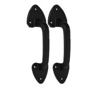 TOPPERFUN 2pcs Cast Iron Door Pull Handles Black Classic Barn Door Elegant Design Easy Installation Versatile Application