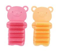 TOPPERFUN 2pcs Child Hand and Nail Cleaning Brush Set, Finger and Nail Cleaning Tools with Soft Bristles, Yellow and Pink Colors, Suitable for Baby Hand Hygiene and Manicure Care