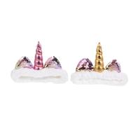TOPPERFUN 2Pcs Creative Unicorn Hair Band Lightweight Sequin Headwear for Women Comfortable Face Washing Hairband Elegant Headdress for Parties and Daily Wear