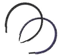 TOPPERFUN 2pcs Crystal Headband Decorative Headband Hair Accessory for Women Black Crystal Lightweight Hair Accessory for Photo Shoot and Shopping