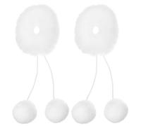 TOPPERFUN 2Pcs Cute Elastic Hair Bands Fluffy Hair Ties Thick Fuzzy Scrunchy White Soft Synthetic Fiber Cozy Ponytail Holders Easy to Use Sturdy Construction for Special Occasions