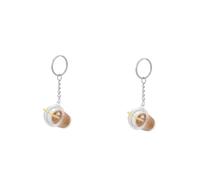 TOPPERFUN 2pcs Cute Kawaii Milk Tea Keychain Bag Charm Backpack Pendant Adorable Bubble Tea Key Ring for Women Creative for Birthdays and Festivals
