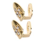 TOPPERFUN 2pcs Diamond Metal Grills Mouth Grill Caps for Rappers Hip Hop Party Cosplay Props Decorative Jewelry