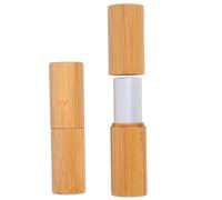 TOPPERFUN 2pcs DIY Bamboo Lipstick Tubes Empty Lip Gloss Containers with 5g Capacity for Makeup Table on The Go Use, Refillable, Resistant to Deformation