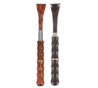 TOPPERFUN 2Pcs Extendable Wooden Back Scratcher Set Telescoping Retractable Itch Relief Stick Made of Purpleheart and Mexican Rosewood for Home, Office, and Travel Use