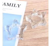 TOPPERFUN 2pcs Glass Candle Stand Tealight Holder Five-pointed Star Shape Delicate Chic Style Lightweight 107g Table Ornament for Home and Office