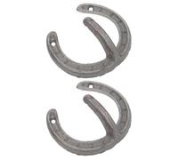 TOPPERFUN 2pcs Horseshoe Wall Hanger Metal Wall Hooks 3.73x3.54x1.57in Easy to Install Retro Style for Home and Office