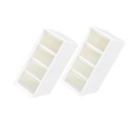 TOPPERFUN 2pcs Jewelry Organizer Storage Boxes with Transparent Dustproof Four-compartment Desktop Case for Earrings Necklaces Lipsticks Portable Storage for Home and Travel