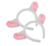 TOPPERFUN 2pcs Lamb Ears Headband with Plush Sheep Horns, White Sheep Ear Shape Hairband for Adults and Kids, Animal Costume Party Cosplay Accessory