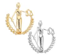 TOPPERFUN 2Pcs Lawyer Scale Lapel Pin Set, Alloy Justice and Equity Brooch for Men, Retro Collar Badge Suit Accessory, Inspirational Lawyer and Judge Shirt Pin