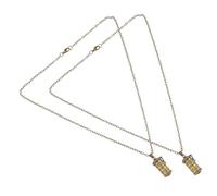 TOPPERFUN 2Pcs Memorial Urn Necklace for Ashes Cremation Jewelry Pendant Keepsake for Cat Dog Hair with Six-word Smooth Surface Pendant for Men Women