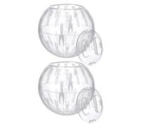 TOPPERFUN 2pcs Mini Ball Hamster Ball Cute Appearance Plastic Quiet Spinner for Body Workout and Fun Exercise on The Floor Suitable for Gerbil and Small Pets
