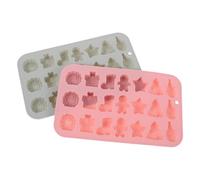 TOPPERFUN 2Pcs Mini Christmas Silicone Baking Molds 3D Gingerbread Man Sugar Cookie Trays with Santa Claus Tree Wreath Boots Shapes for Festive Pastry and DIY Cake Decoration