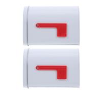 TOPPERFUN 2Pcs Mini Mailbox, 6.13x4.40x3.69in Tinplate Kids Mailbox, Present Mail Box Decorative Outdoor Tin Box Letter Can for Role Playing and DIY Handicraft