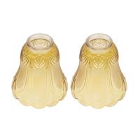 TOPPERFUN 2pcs Modern Bell Shape Glass Lampshades for Floor Lamps, Delicate European Style Light Covers that Soften Light and Protect Eyes, Suitable for Room and Housewarming