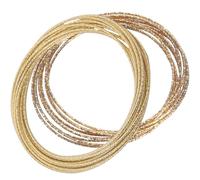 TOPPERFUN 2Pcs Multi-Layer Gold Metal Round Bangle Bracelets for Women, Minimalist Geometric Circle Wrist Jewelry Suitable for Daily Wear and