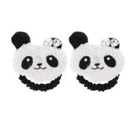 TOPPERFUN 2pcs Panda Elastic Hair Ties Elastic Hair Band Plush Material Cute Adorable Style Suitable for Types Daily Use Travel Accessories