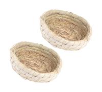 TOPPERFUN 2pcs Pigeon Nests Egg Nests Comfortable Safe Hideaway Corn Husk 8.25x8.25x2.16in Rustic Style for Pigeons