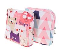 TOPPERFUN 2pcs Portable Diaper Bag Stylish Outdoor Sanitary Towel Pouch for School Office for Storing Pads Coins Lipsticks and More