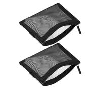 TOPPERFUN 2Pcs Portable Mesh Makeup Bags Lightweight Cosmetic Pouch for Travel and Daily Storage Zipper Toiletry Organizer for Keys Cards Cosmetics