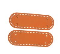 TOPPERFUN 2Pcs PU Leather Bag Bottom Oblong Blank DIY Crochet Base for Handbag Crafting Durable Shaping Pad for Knitting and Bag Making Projects