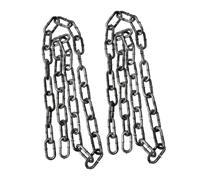 TOPPERFUN 2pcs Realistic Fake Rusty Chains for Halloween Plastic Prison Chains for Haunted House Decor Cosplay Costume and Stage Performance Props