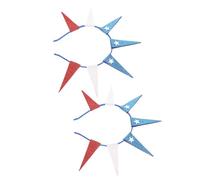 TOPPERFUN 2pcs Red White and Blue Glitter Star Headband for Adults, Patriotic July 4th Hair Hoop with Liberty Headpiece, Festival Party Hair Accessory for Independence Day and Memorial Day