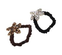 TOPPERFUN 2pcs Rhinestone Sea Star Hair Ties Stretchy Elastic Scrunchies for Women High Elasticity No Damage Hair Bands with Chic Crystal Embellishment Stylish Accessories for Beach Wedding