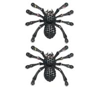 TOPPERFUN 2pcs Rhinestone Shoe Charms Bridal Shoe Jewelry Clips Unique Spider Shape Design Alloy Decorative Clips for Family and Mother Anniversary Day Black Sparkling Look