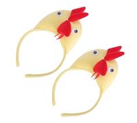 TOPPERFUN 2pcs Rooster Headband Dancing Party Hair Cosplay Decorative Plume Headband for Halloween Party Chicken Hat Adult Costume Festival Headdress