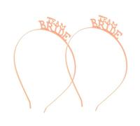 TOPPERFUN 2Pcs Rose Gold Metal Bride Hairwear Wedding Head Accessory Letter Design Crown Hair Decor for Women Bridesmaids and Special Occasions