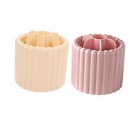 TOPPERFUN 2pcs Rotating Makeup Brush and Pen Holder Spinning Desk Organizer for Vanity Office Bathroom Stylish Storage Cup for Brushes Pens Cosmetics Effortless Access and Space-saving