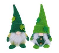 TOPPERFUN 2Pcs Saint Patrick's Day Faceless Doll Ornaments Adorable Clover Decorations for Home for Living Room and Bedroom Decor