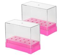 TOPPERFUN 2pcs Sanding Head Storage Box for Nail Drill Bit Case Professional Salon Storage Organizer Lid for Workshop Use