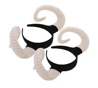TOPPERFUN 2pcs Sheep Horns Headband Lightweight Cosplay Accessory for Men Women Realistic Devil RAM Horn Hairband for Halloween Party Photo Props and Costume Roleplay
