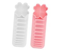 TOPPERFUN 2pcs Silicone Makeup Brush Organizer Rack Wall Mounted Brush Drying Holder with Suction Cup No-drill Installation for Hygienic Drying and Protection