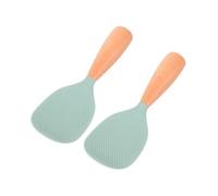 TOPPERFUN 2pcs Silicone Rice Cooker Ladle Nonstick Self-Standing Rice Paddle Spoon Heat Resistant Kitchen Utensils for Serving Sushi Salad Family Meals