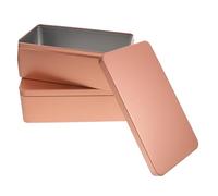 TOPPERFUN 2Pcs Small Metal Candy Container Tea Storage Tin Box with Lid Tinplate Storage Box for Loose Tea Jewelry Gifts Home and Party Use Elegant Gold Finish