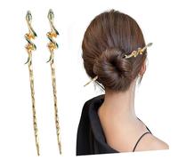 TOPPERFUN 2pcs Snake-shaped Hair Chopsticks for Women Girls Retro Hair Sticks Buns Minimalist Jewelry Cosplay Accessories