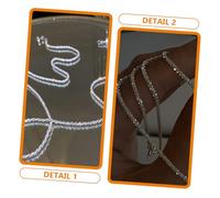 TOPPERFUN 2pcs Sparkling Silver Necklace Chain for Women Light Luxury Clavicle Chains Dainty Pendant Jewelry Versatile and Comfortable for Prom and Daily Wear