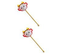 TOPPERFUN 2pcs Spring Festival Hammer Tool Boss Stuffed Dragon Doll Hammer Dragon Doll Massage Stick Plush Stuffed Hammer Massage Hammer Stuffed Hand Hammer Back Hammer Wooden