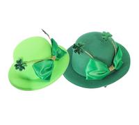 TOPPERFUN 2pcs St Patrick’s Day Mini Clover Hat Hair Clips for Women, Green Shamrock Fascinators, Holiday Tiny Leprechaun Hair Accessories for Festival and Party