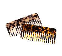 TOPPERFUN 2Pcs Static Wide Tooth Hair Combs Acetate Detangling Picks for Long Thick Hair Tortoise and Leopard Print Smooth Combing for Care