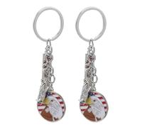TOPPERFUN 2pcs Statue of Liberty Keychain with Eagle Head and American Flag, Patriotic Metal Souvenir Keyrings for Independence Day, Memorial Day, Usa City Travel Accessories