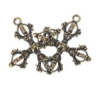 TOPPERFUN 2pcs Vintage Brass Pestle Keychain Pendant Religious Keyring Charms for DIY Jewelry Making Decorative Bag Charm Unique Auspicious Fine Craftsmanship