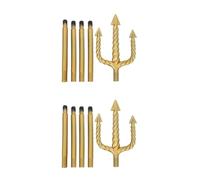TOPPERFUN 2pcs Vintage Style Plastic Trident Adult King Costume Accessory Devil Fork Prop for Halloween Masquerade Cosplay Party Decoration Black