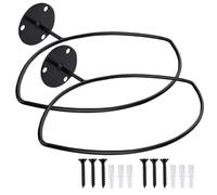 TOPPERFUN 2pcs Wall Mount Iron Ball Rack for Football, Basketball and Hat Storage Display, Space-saving Holder for Supermarkets and Exhibitions