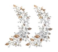 TOPPERFUN 2pcs Wedding Hair Pieces Hair Accessory Flower Vine Bridal Delicate Polymer Clay Metal Elegant Comfortable Wear Bridesmaids Brides Special Occasion