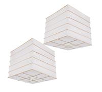 TOPPERFUN 2pcs White Foldable Square Paper Lantern Lamp Shades Hanging Lampshade Covers for Floor and Table Lamps, Paper Light Shades Suitable for Home and Hotel Decor
